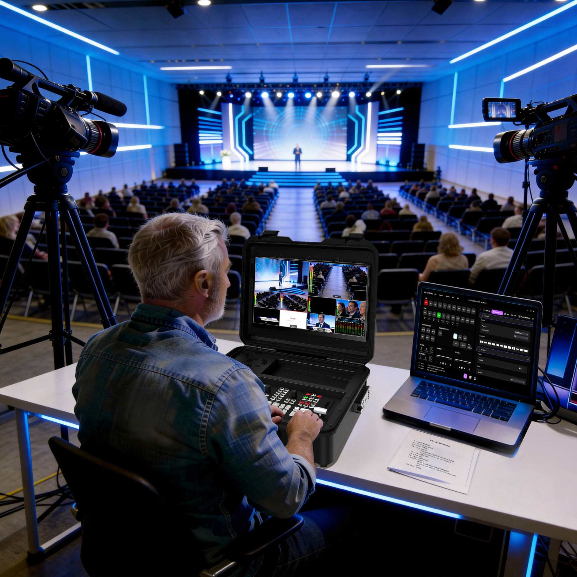 Multicamera live streaming switcher 8 Channels Switcher - ISO + 14inch scherm - Image 11