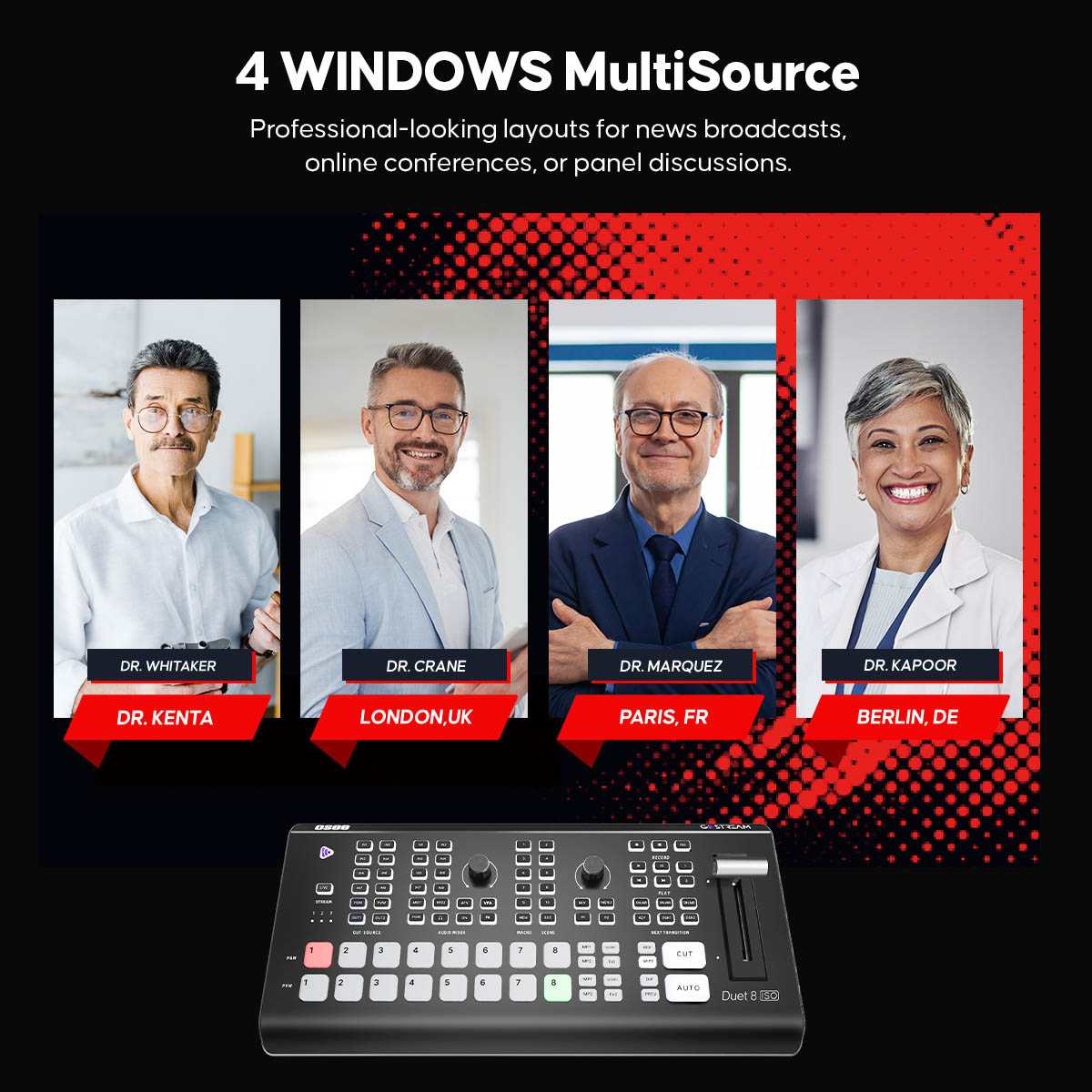 Multicamera live streaming switcher 8 Channels Switcher - ISO + 14inch scherm - Image 14