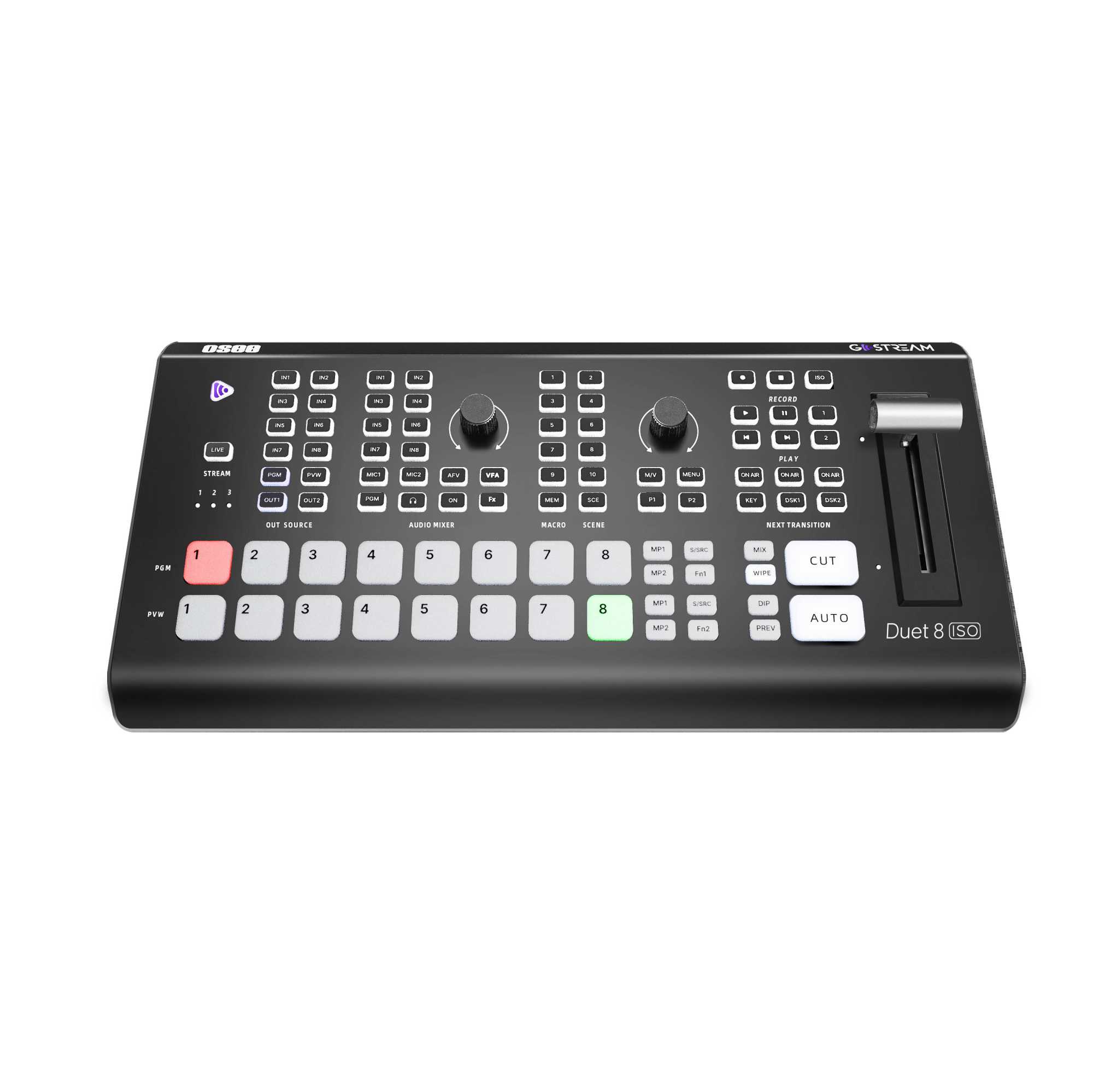 Multicamera live streaming switcher 8 Channels Switcher - ISO + 14inch scherm - Image 2